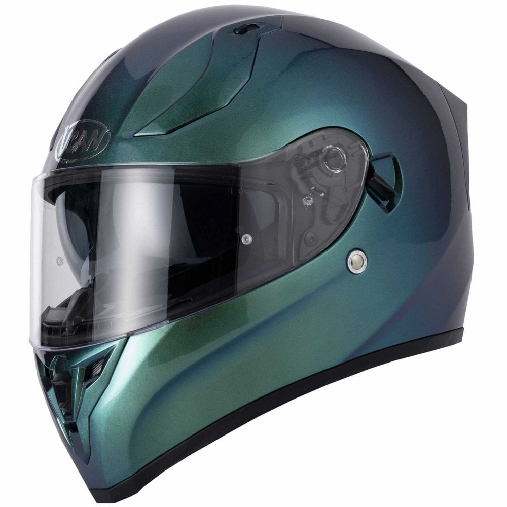 VCAN H128 Gradient Motorcycle Helmet (Green/Blue)