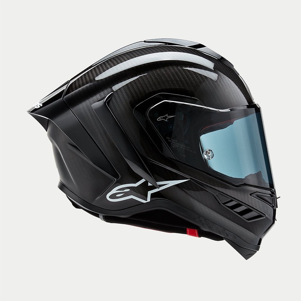 Alpinestars Motorcycle Road Race Helmet - Supertech S-R10 Solid (Black Carbon Matt / Gloss)