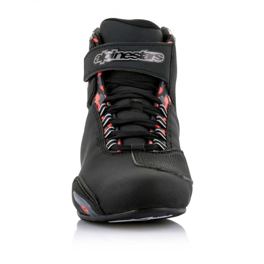 Alpinestars Sektor Waterproof Motorcycle Riding Shoes (Black/Dark Grey/Red Fluo)