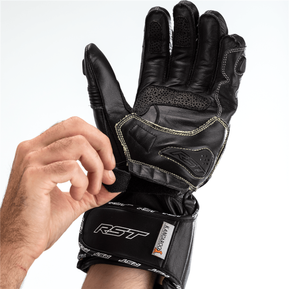 RST Motorcycle Race | Road Leather Gloves - Tractech Evo CE (Black)