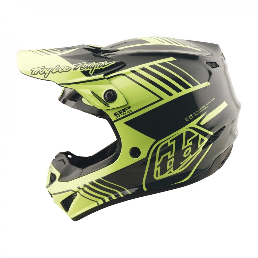 Troy Lee Motocross Youth Helmet - GP Pro MIPS SEGMENT (Glo Yellow)