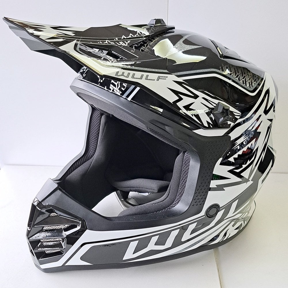 Wulfsport Youth AIR-X MX Helmet (Black/White)