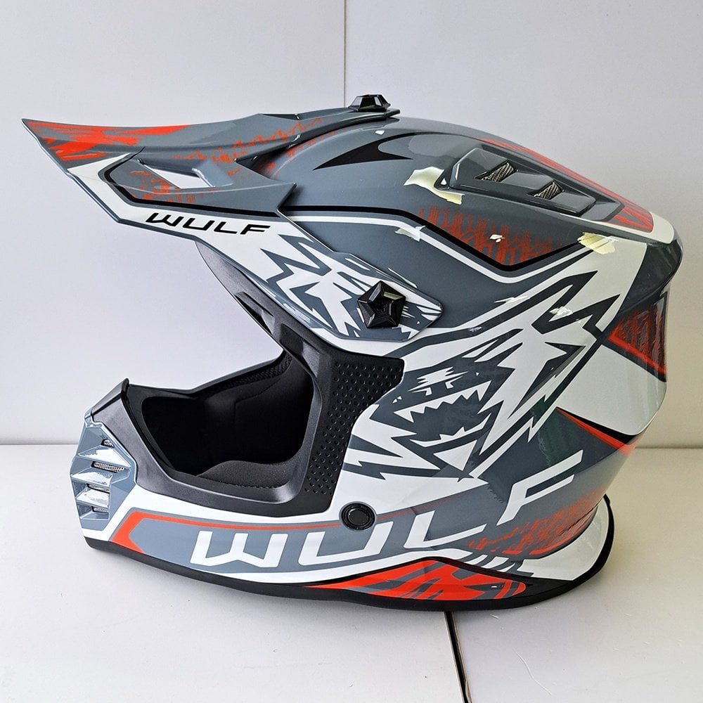 Wulfsport (MX27) Helmet - Youth - AIR-X - Grey/Orange