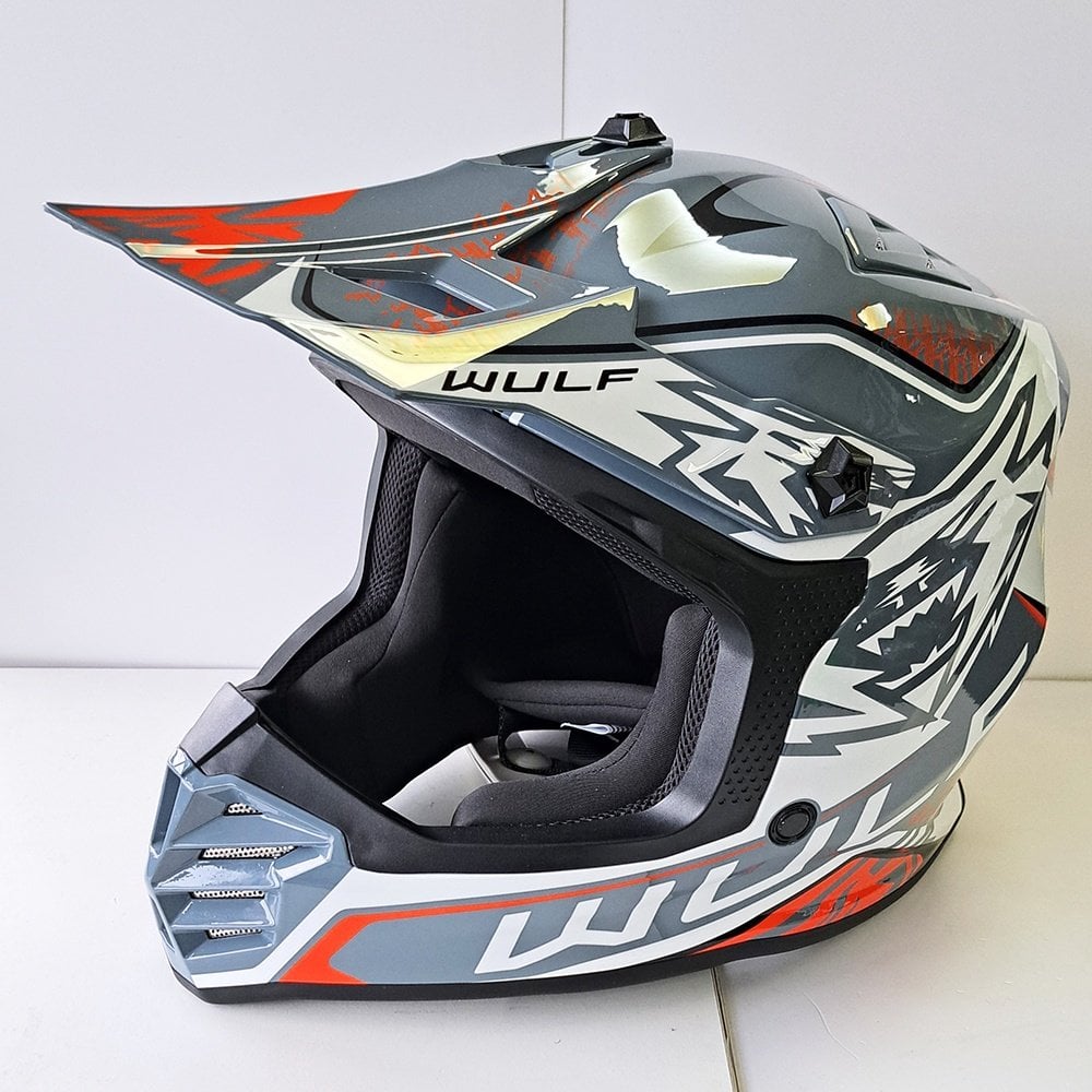 Wulfsport Youth AIR-X MX Helmet (Grey/Orange)