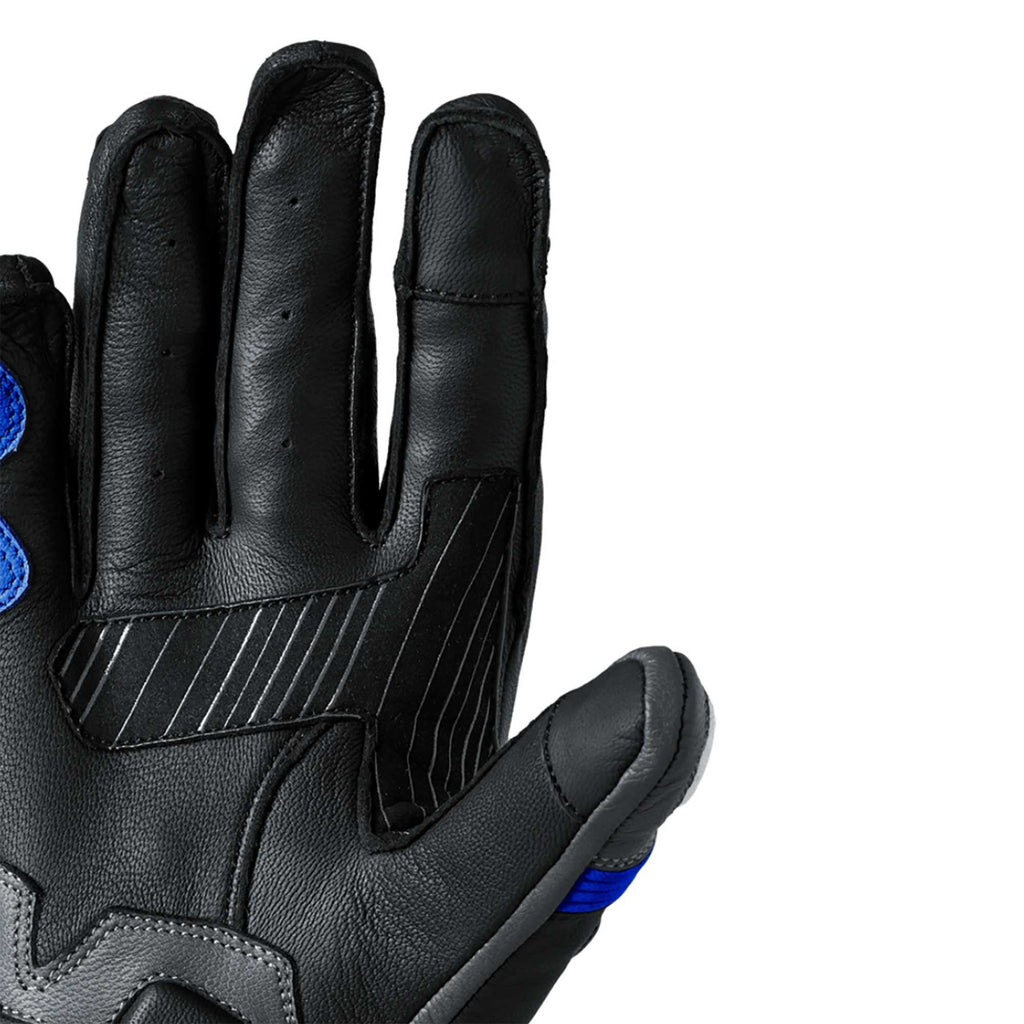 RST Motorcycle Road | Sports Leather Gloves - Fulcrum CE (Grey/Blue/Black)