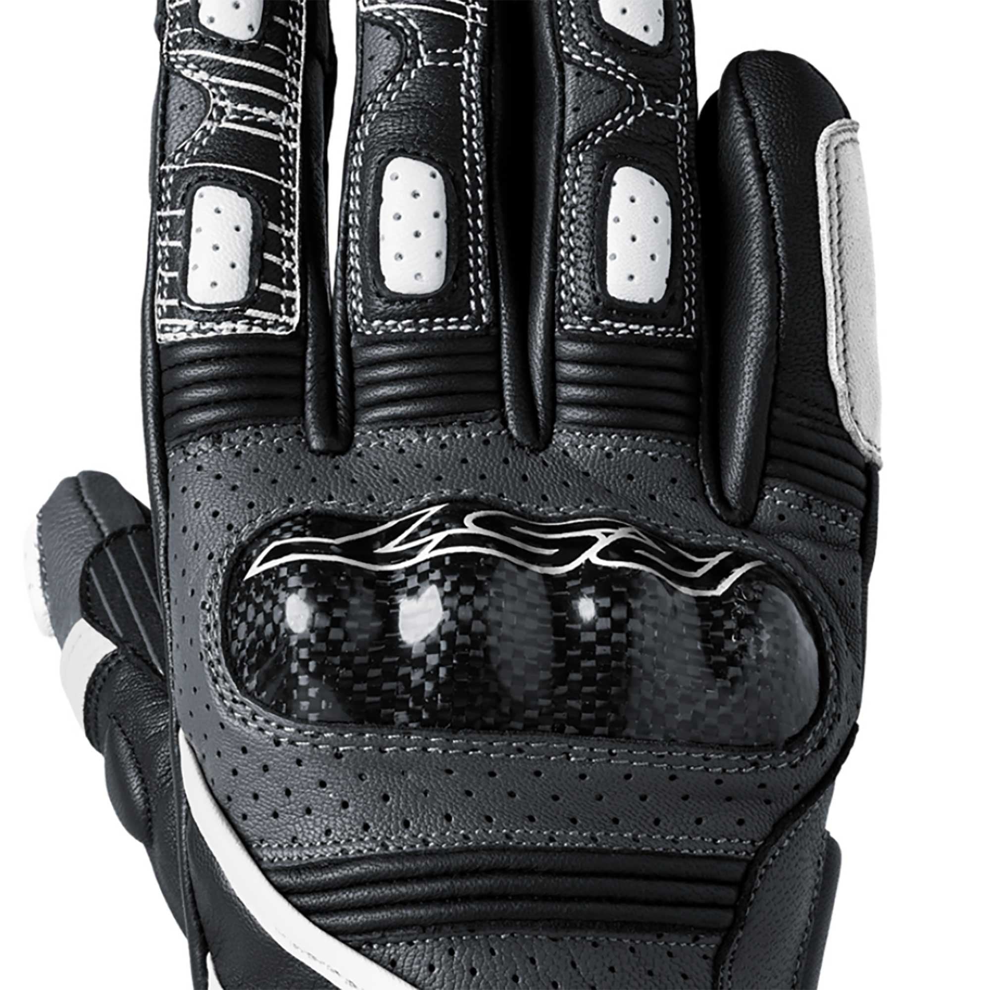 RST Motorcycle Road | Sports Leather Gloves - Fulcrum CE (Grey/White/Black)