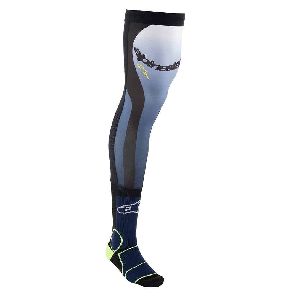 Alpinestars (MX26) Socks - Knee Brace (Night Navy/Yellow Fluo)