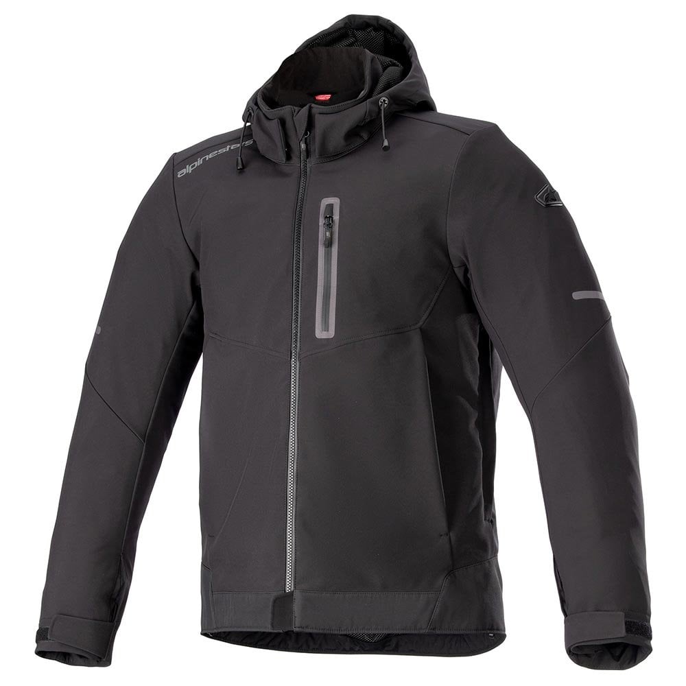 Alpinestars Neo Waterproof Hoodie Motorcycle Softshell Jacket (Black/Black)