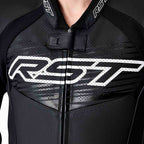 RST Motorcycle Race | Road Leather Jacket - Tractech Evo D3O Armour (Black / White)