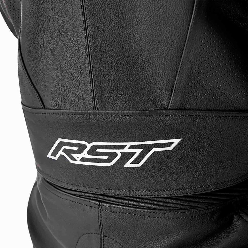 RST Motorcycle Race | Road Leather Jacket - Tractech Evo D3O Armour (Black / Blue)