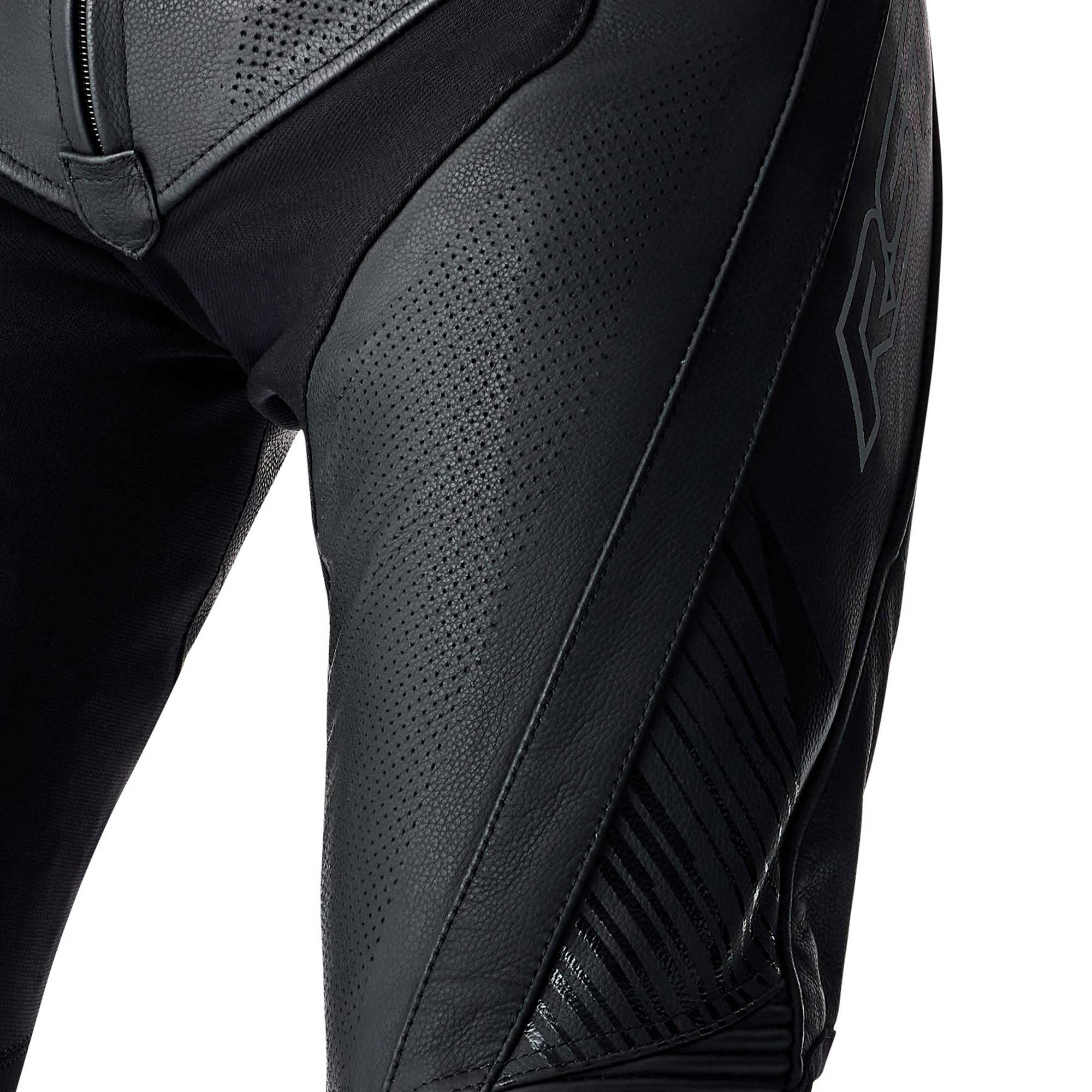 RST Motorcycle Race | Road Leather Jeans - Tractech Evo D3O Armour (Black / Black)