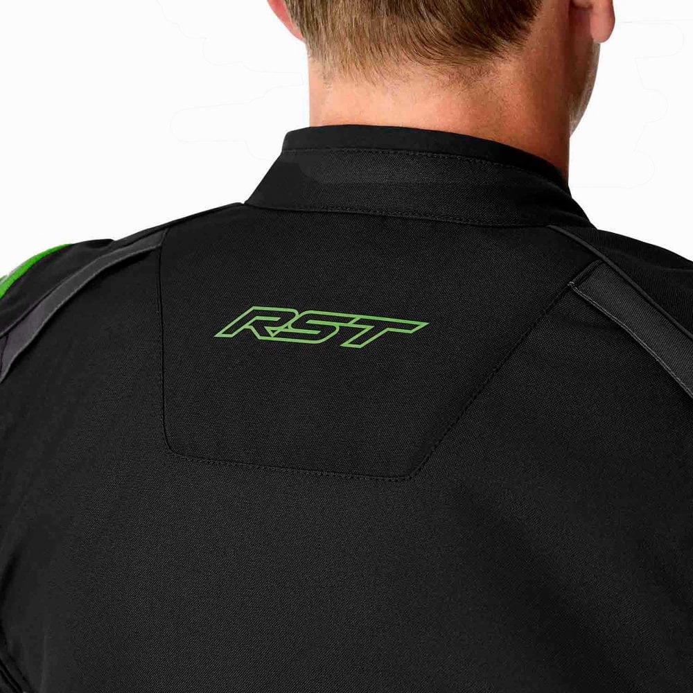 RST Motorcycle Sports | Road Textile Jacket - S1 D3O Armour (Black / Grey / Flo Green)