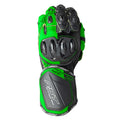 RST Motorcycle Race | Road Leather Gloves - Pro Series GP D3O Armour (Black / Flo Green)