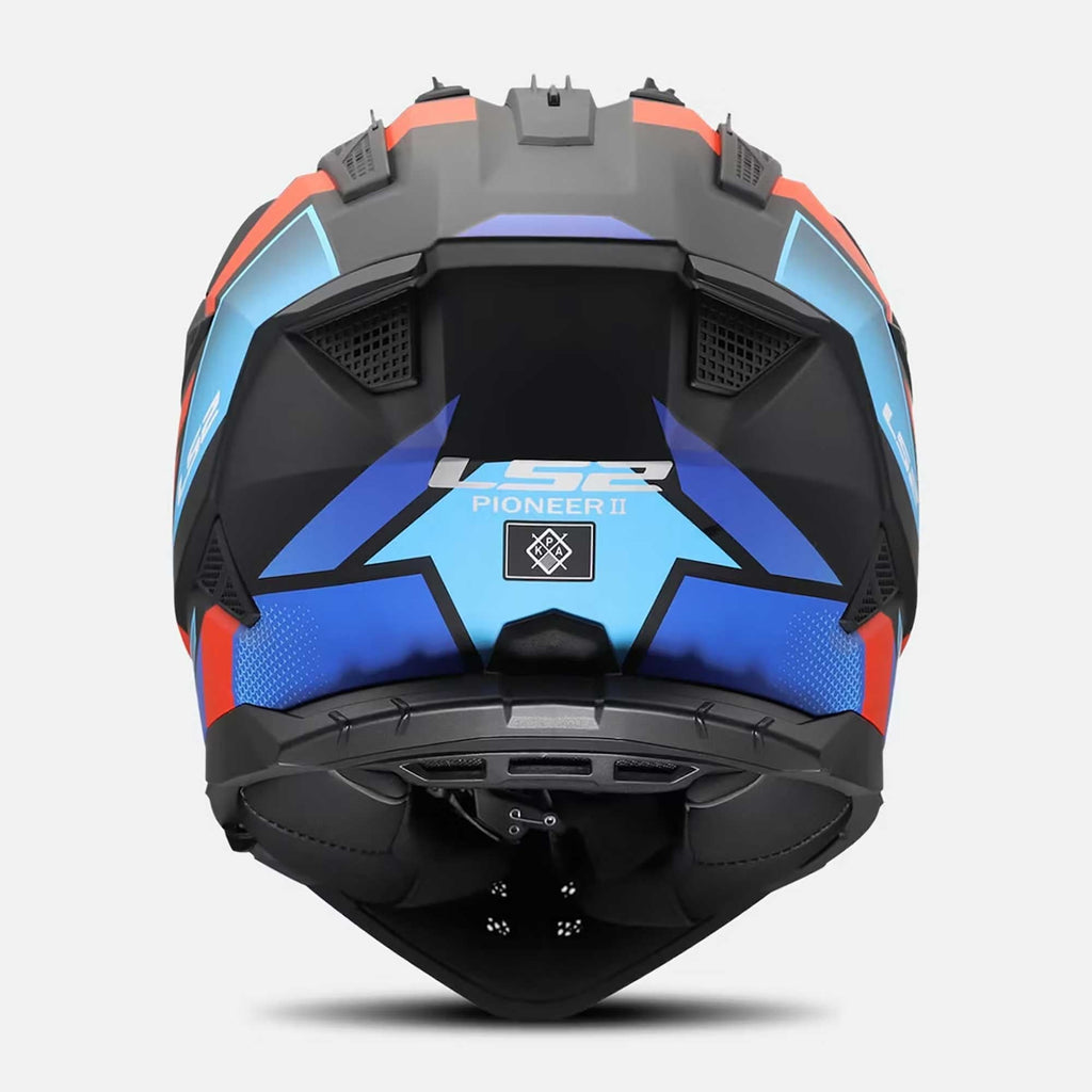 LS2 Motorcycle Adventure Helmet - MX702 BLOCK (Black/Red/Blue)