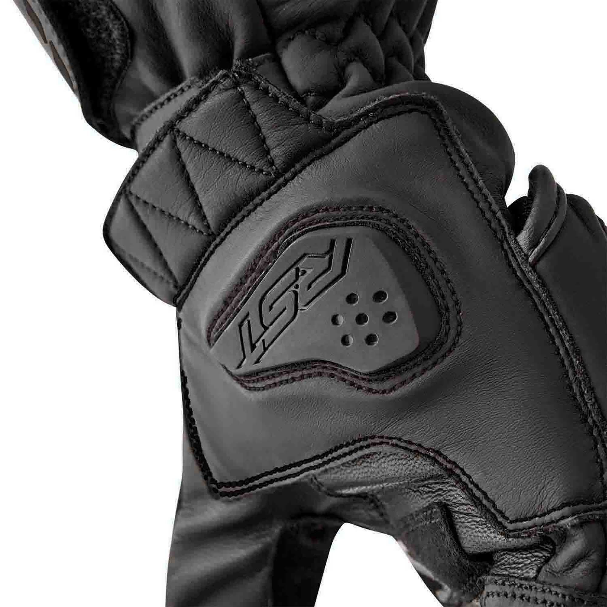 RST S1 V2 CE Motorcycle Road | Sports Leather Gloves (Black / Black)