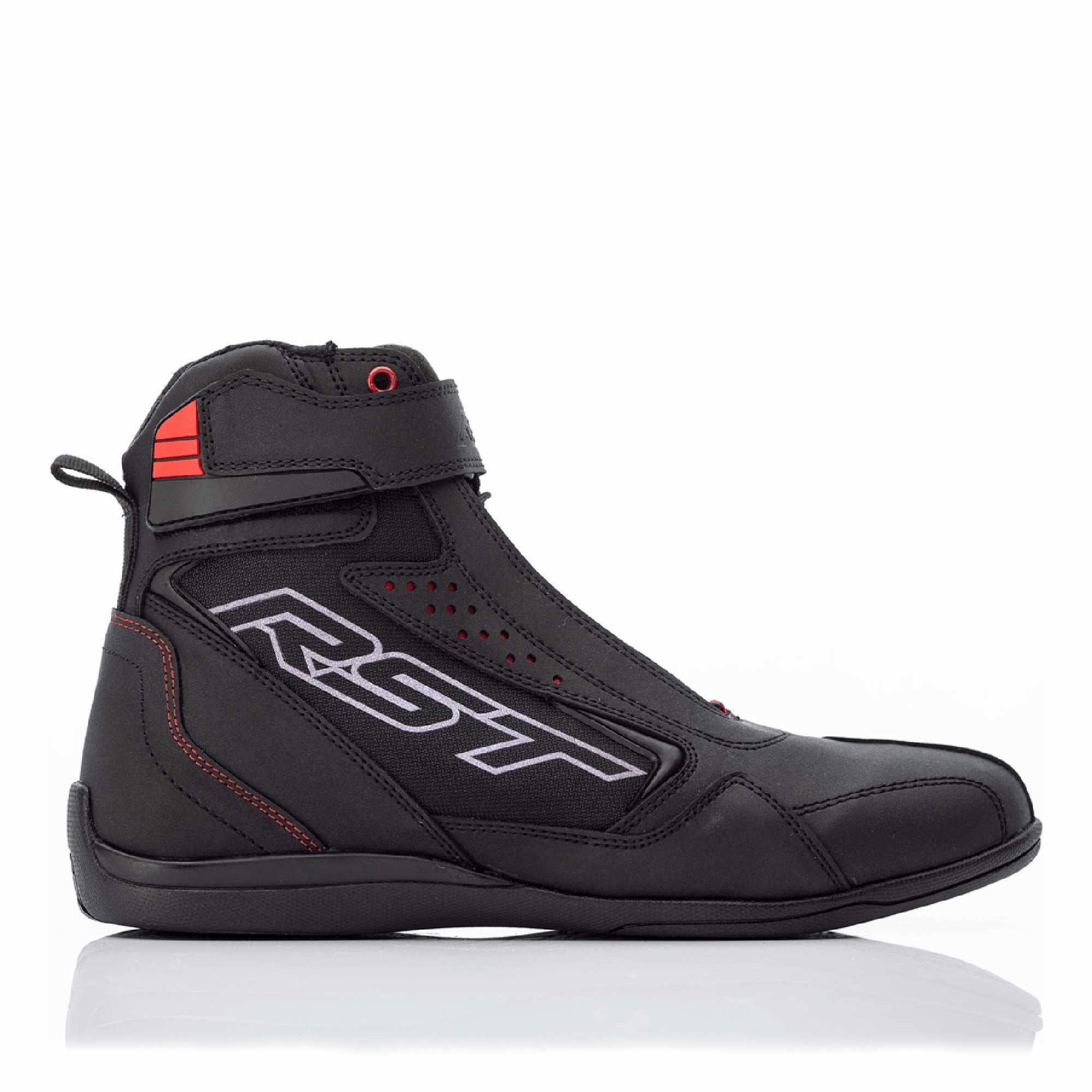 RST Motorcycle Road Short Boots - Frontier CE Riding Shoe (Black / Red)