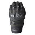 RST Motorcycle Sports Leather Short Gloves - Freestyle 3 D3O Armour (Black / Black)
