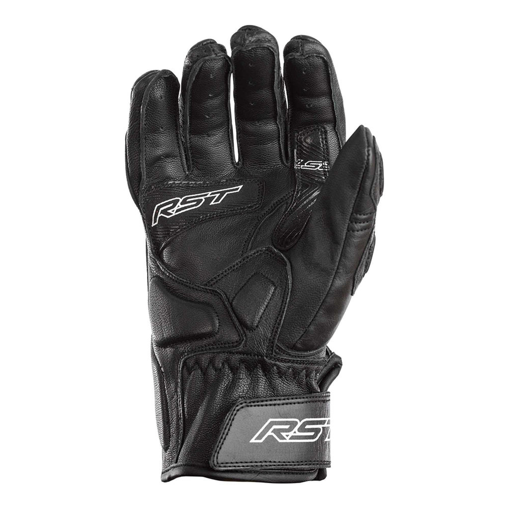 RST Women's Motorcycle Short Leather Gloves - Stunt III CE (Black / Black)