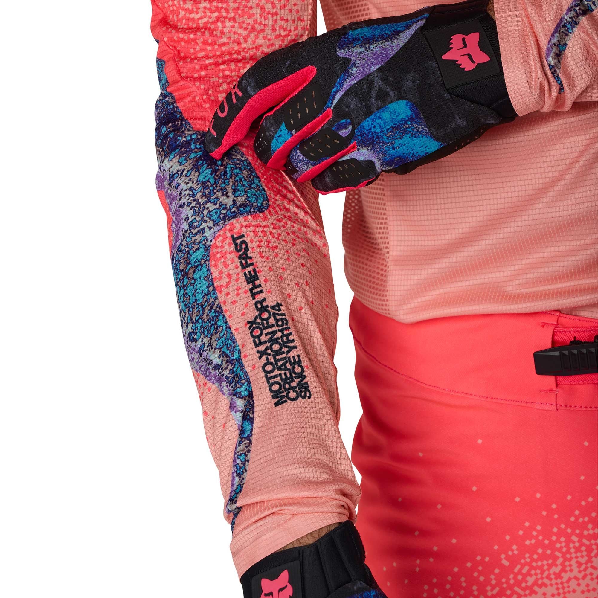 FOX (Limited Edition) MX Jersey - FlexAir VISION A1 (Neon Pink/Peach/Black/Blue)
