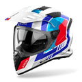 Airoh Motorcycle Adventure Helmet - Bandit Horn (White/Blue/Red Gloss)