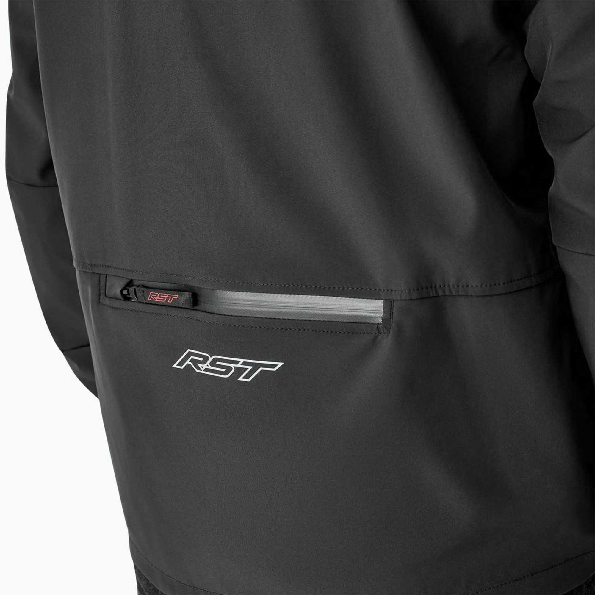 RST Motorcycle Riding Hoodie Jacket - Havoc Softshell D3O Armour (Black)