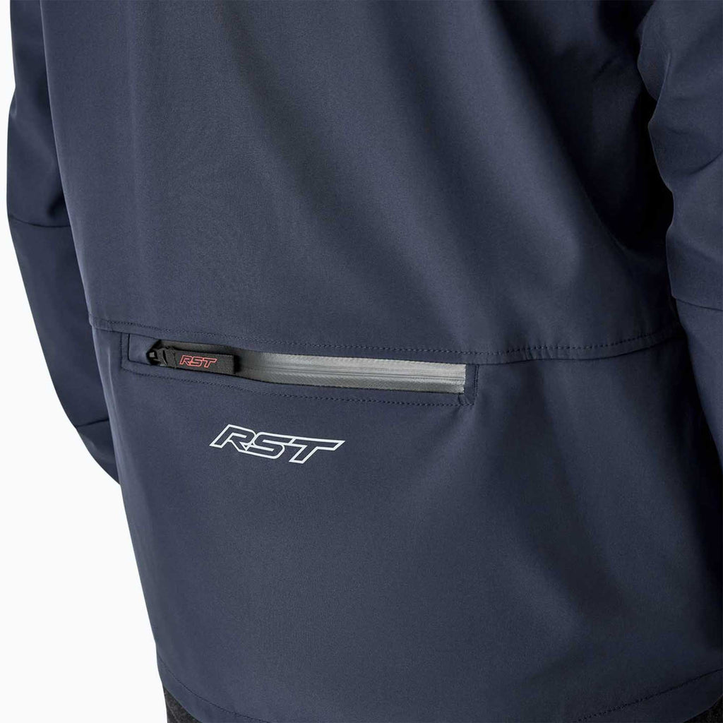 RST Motorcycle Riding Hoodie Jacket - Havoc Softshell D3O Armour (Navy)