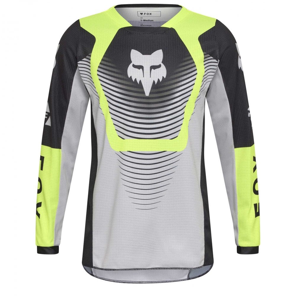 FOX Racing Youth MX Jersey - 180 COLLECT (Grey/Flo Yellow/Black)