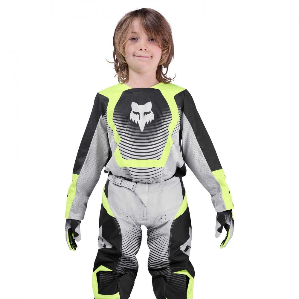 FOX Racing Youth MX Jersey - 180 COLLECT (Grey/Flo Yellow/Black)