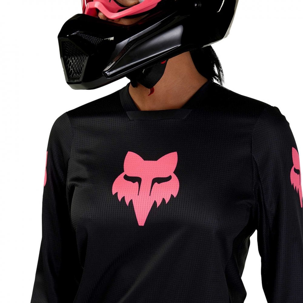 FOX Racing Womens MX Jersey - BLACKOUT (Black/Black)