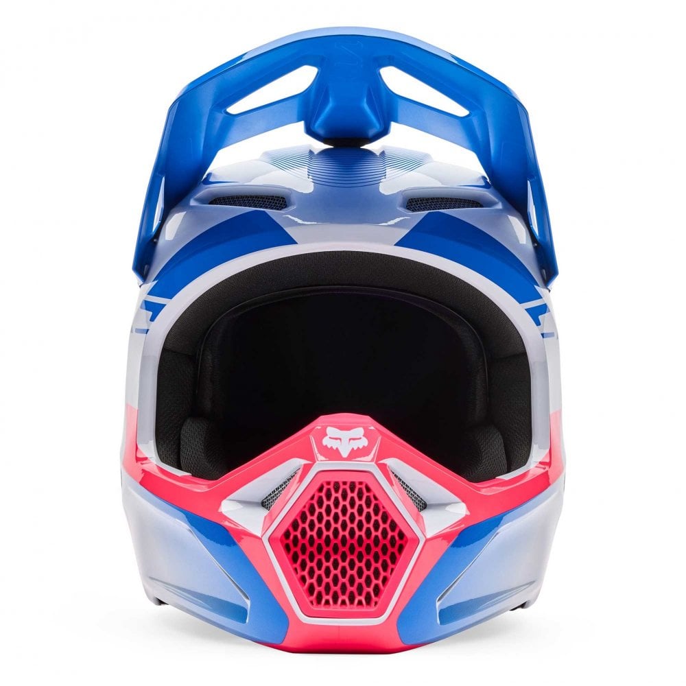FOX Racing MX Youth Helmet - V1 COLLECT (White/Blue/Pink)