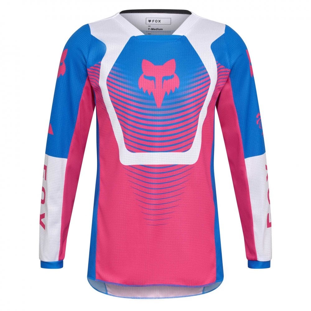 FOX Racing Youth MX Jersey - 180 COLLECT (Blue/Pink/White)