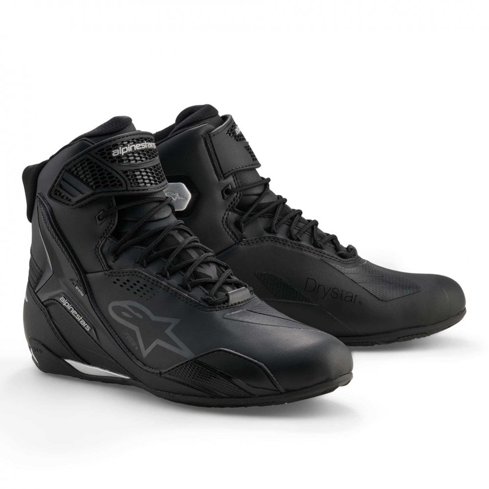Alpinestars Women's Faster-4 DRYSTAR WP Motorcycle Riding Shoes (Black/Silver)