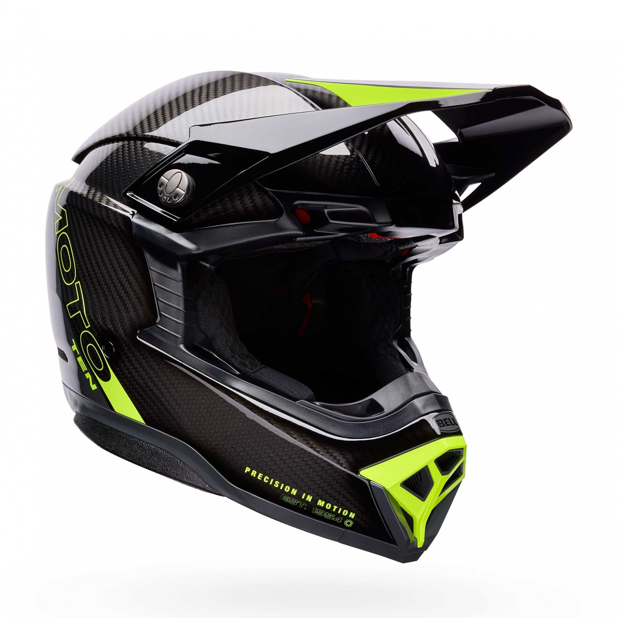 bell carbon helmet uk Bell MX | Enduro Helmet - MOTO-10 SPHERICAL STRIKE (Carbon/Grey/Fluo Yellow)