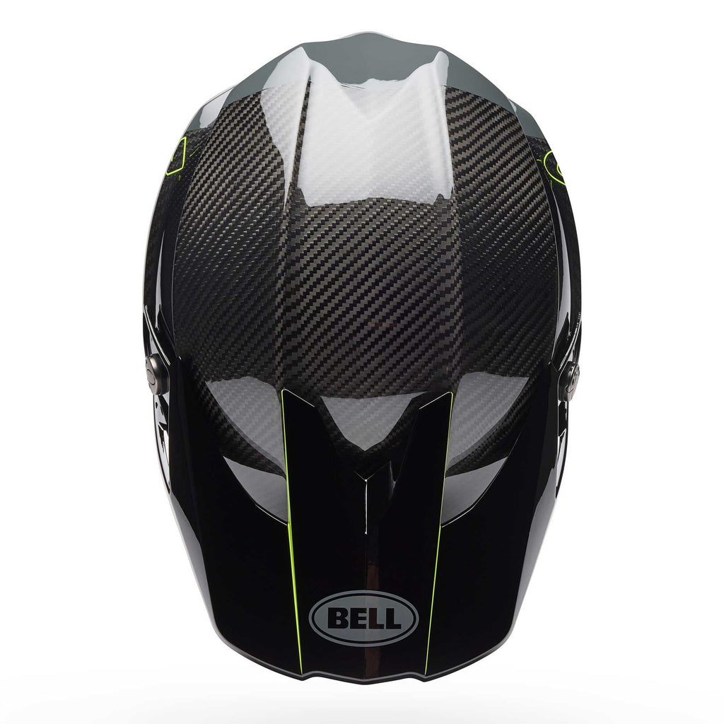 BELL Moto-10 SPHERICAL STRIKE MX | Enduro Helmet (Carbon/Grey/Fluo Yellow)
