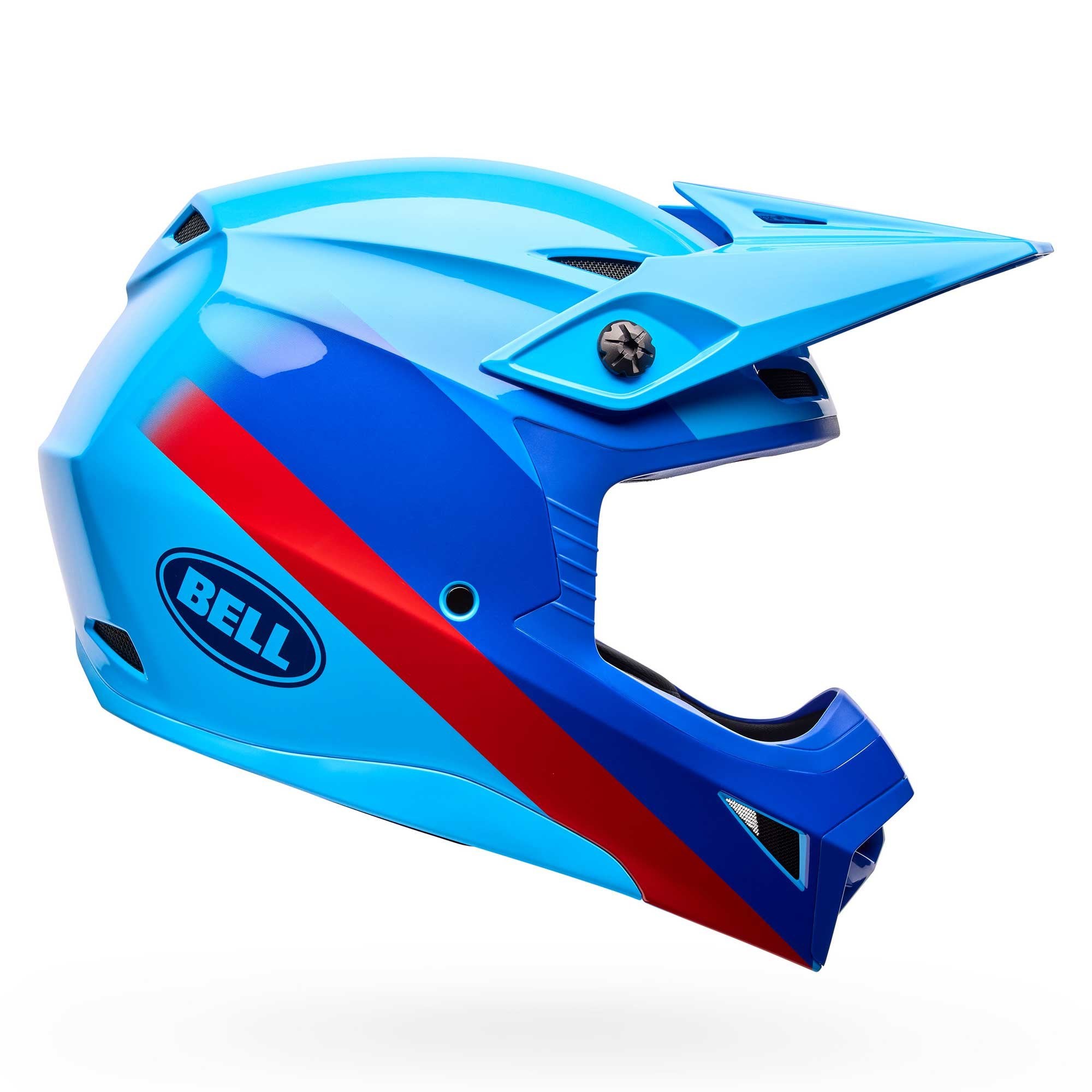 Bell MX | Enduro Helmet - MX-10 MIPS AVIATOR (Blue/Aqua Blue/Red)