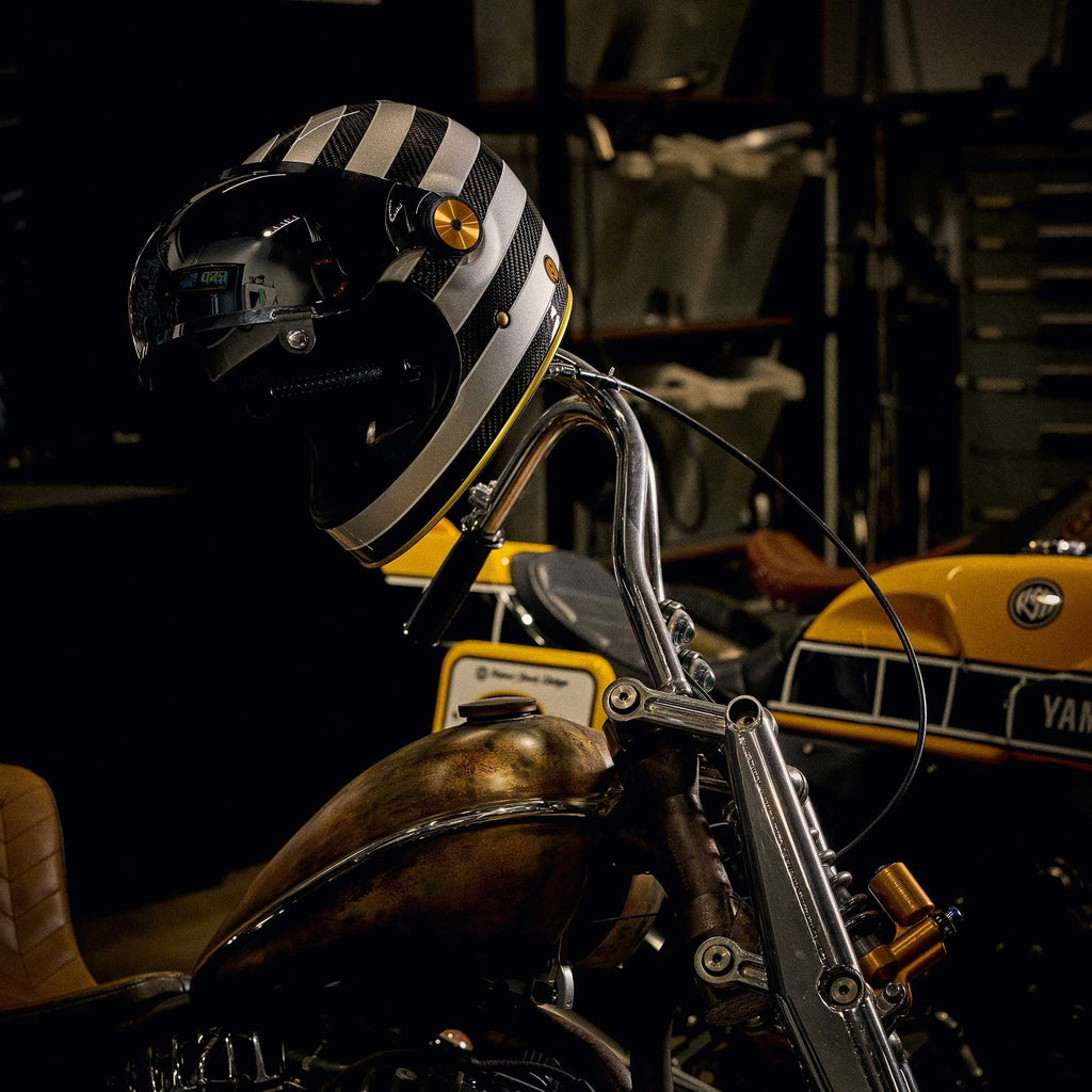 Bell Urban | Classic Motorcycle Helmet - BULLITT GT Carbon Roland Sands Designs - Temple (Black/Silver)