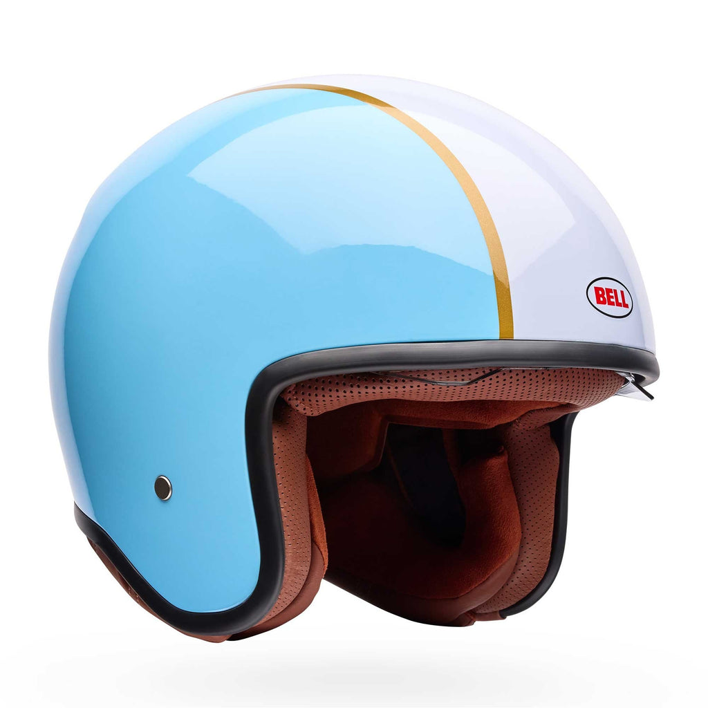 BELL Open Face Motorcycle Helmet - TX-501 RALLY (Blue/White)