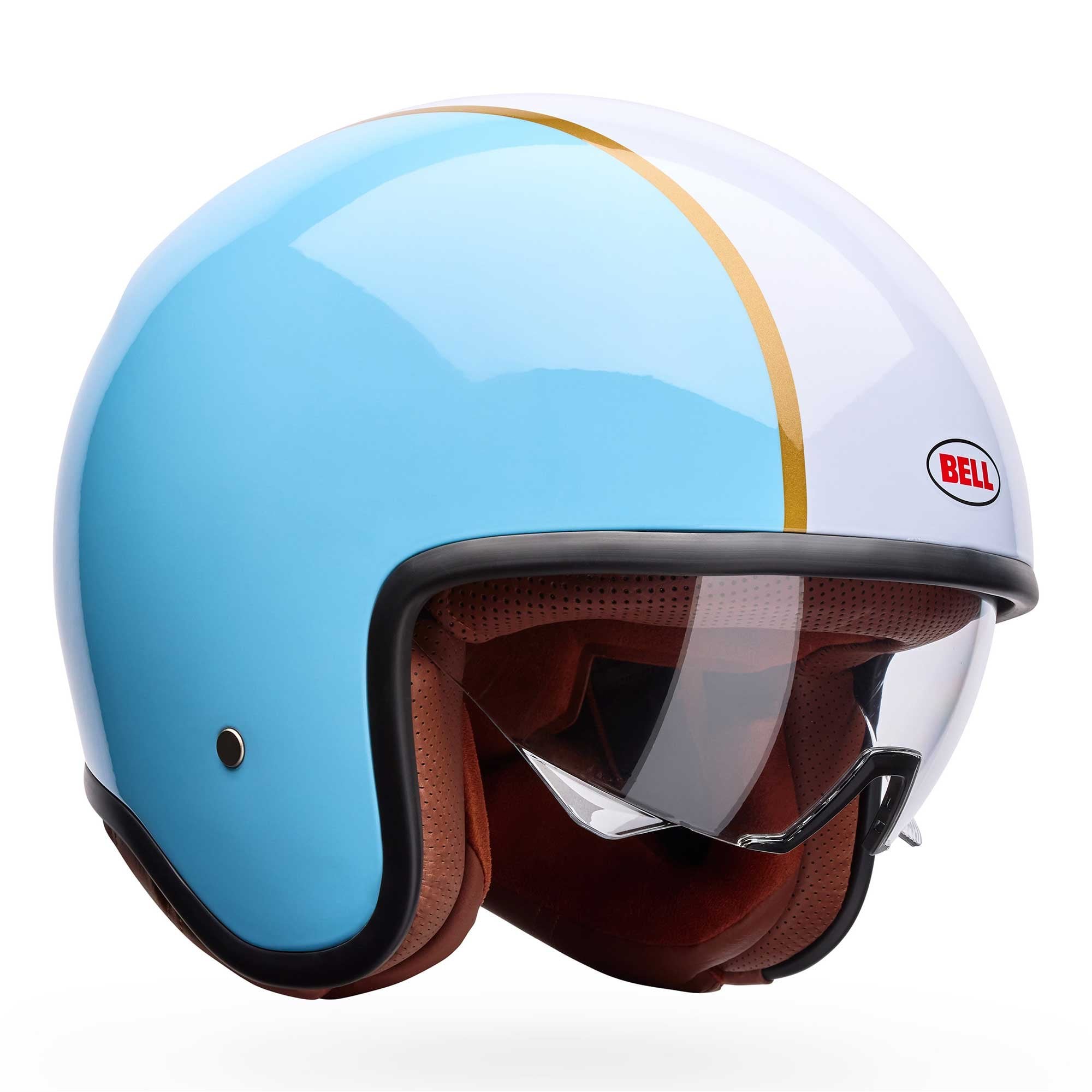 Bell Open Face Motorcycle Helmet - TX-501 RALLY (Blue/White)