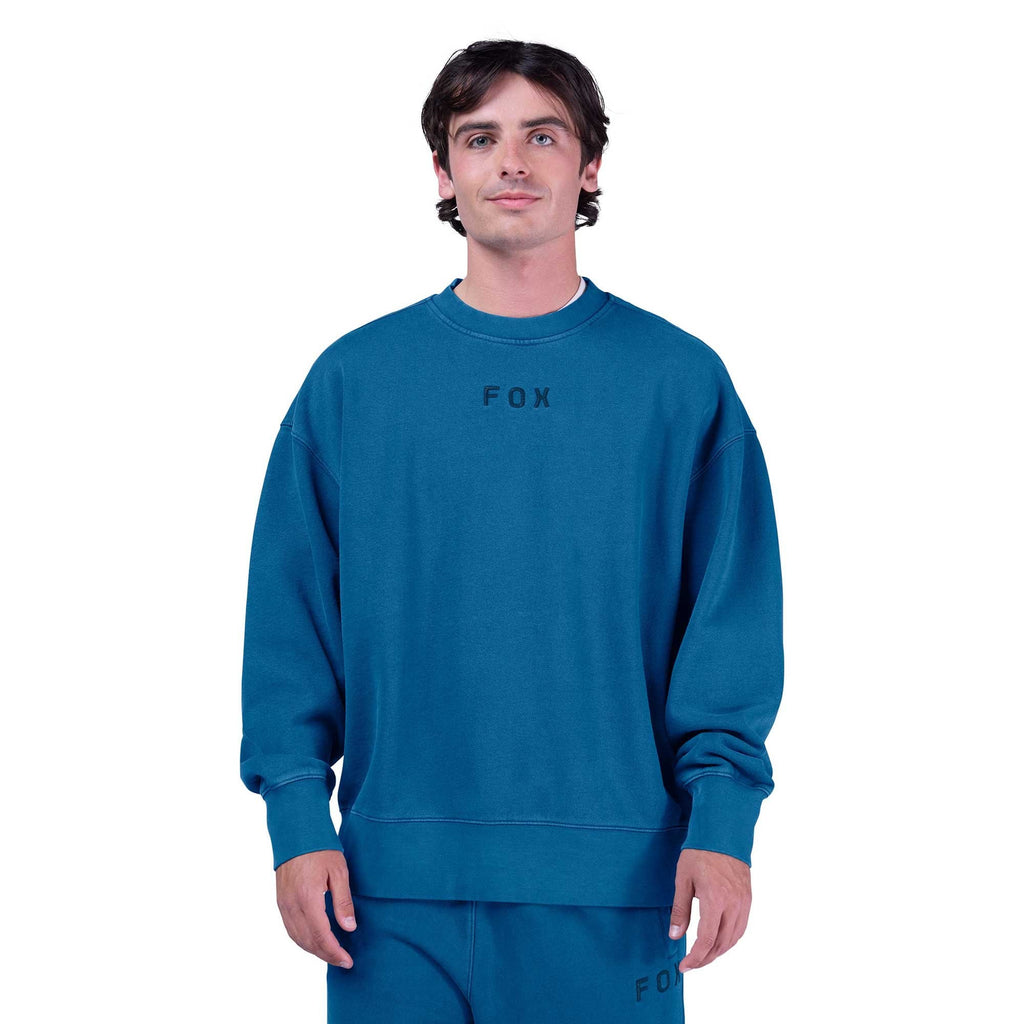 FOX Racing Mens Jumper - WORDMARK Oversized Fleece Crew (Twilight)