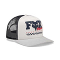 FOX Racing Youth Cap - CHECKER Mesh Trucker Hat (White)
