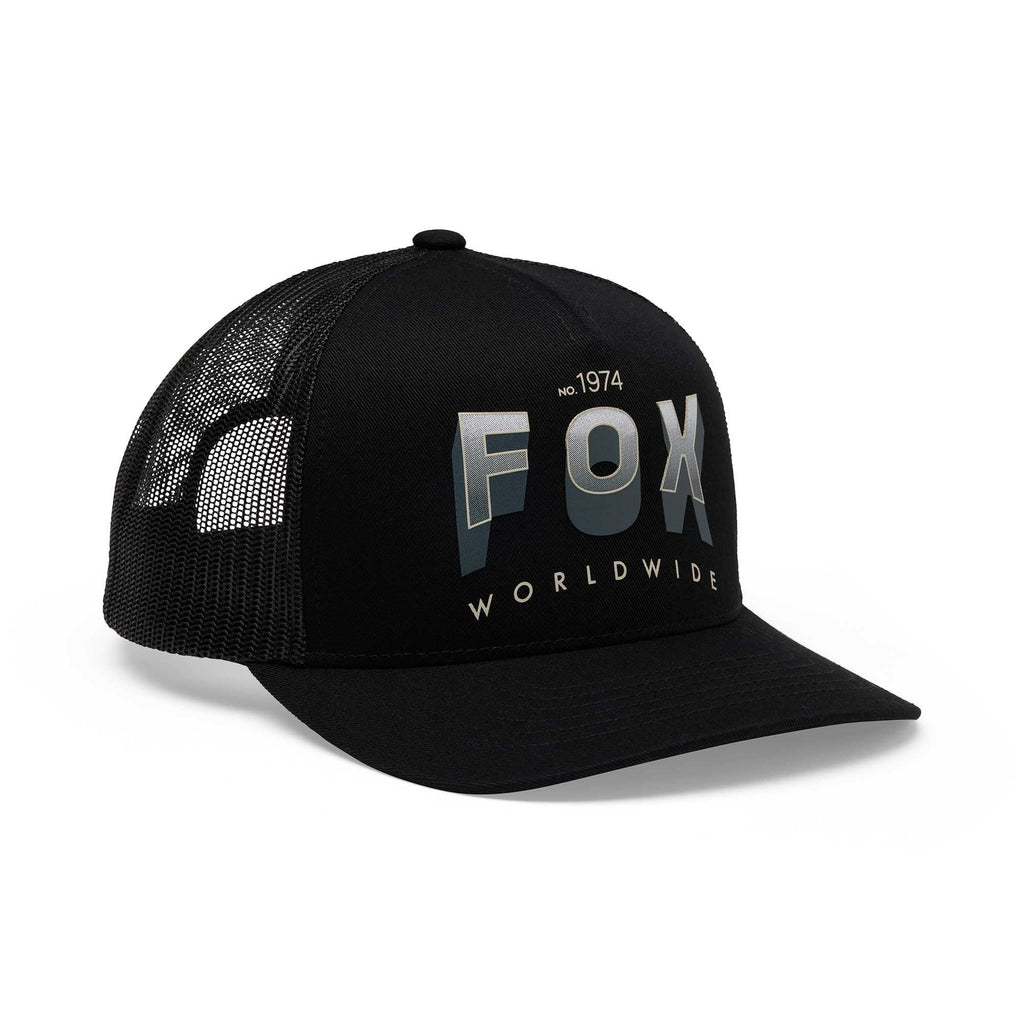 FOX Racing Mens Cap - Block Mesh Trucker Hat (Black)