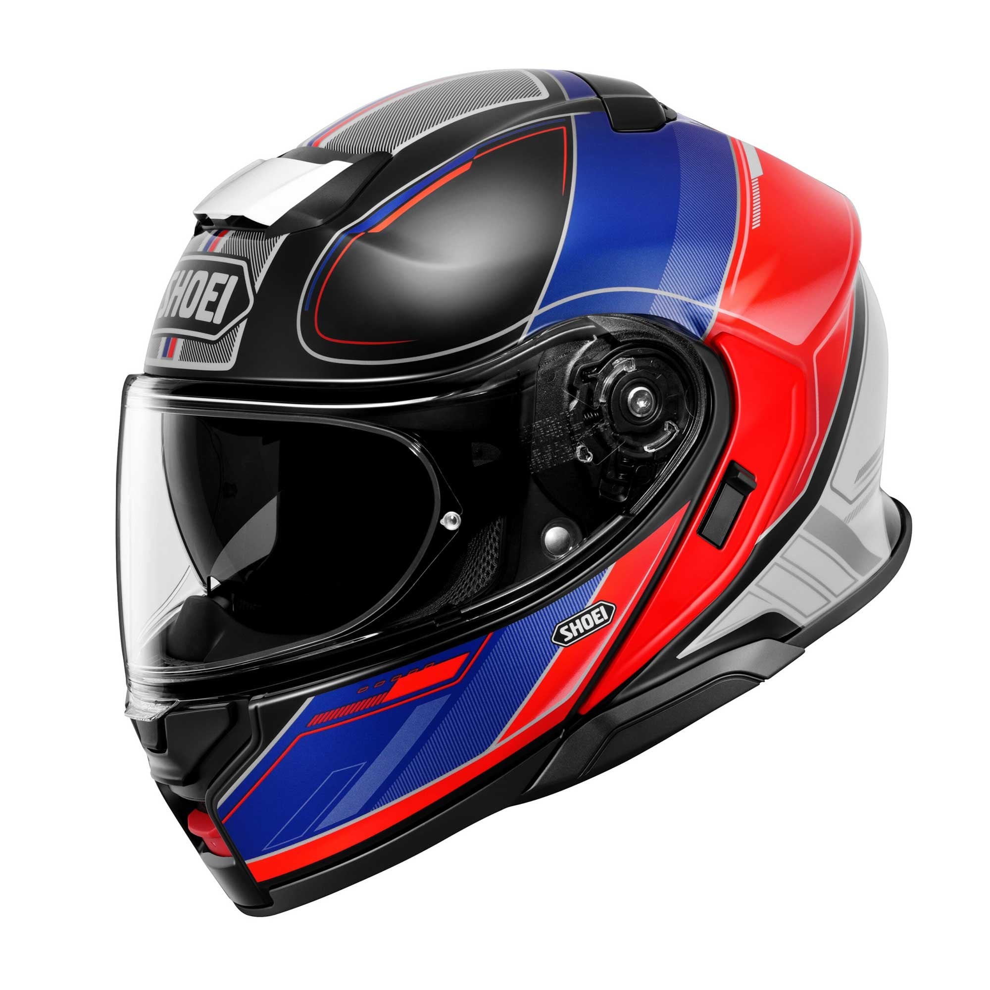 Shoei Neotec 3 Sharpen TC-10 Motorcycle Flip Up Helmet (Black/Red/Blue)