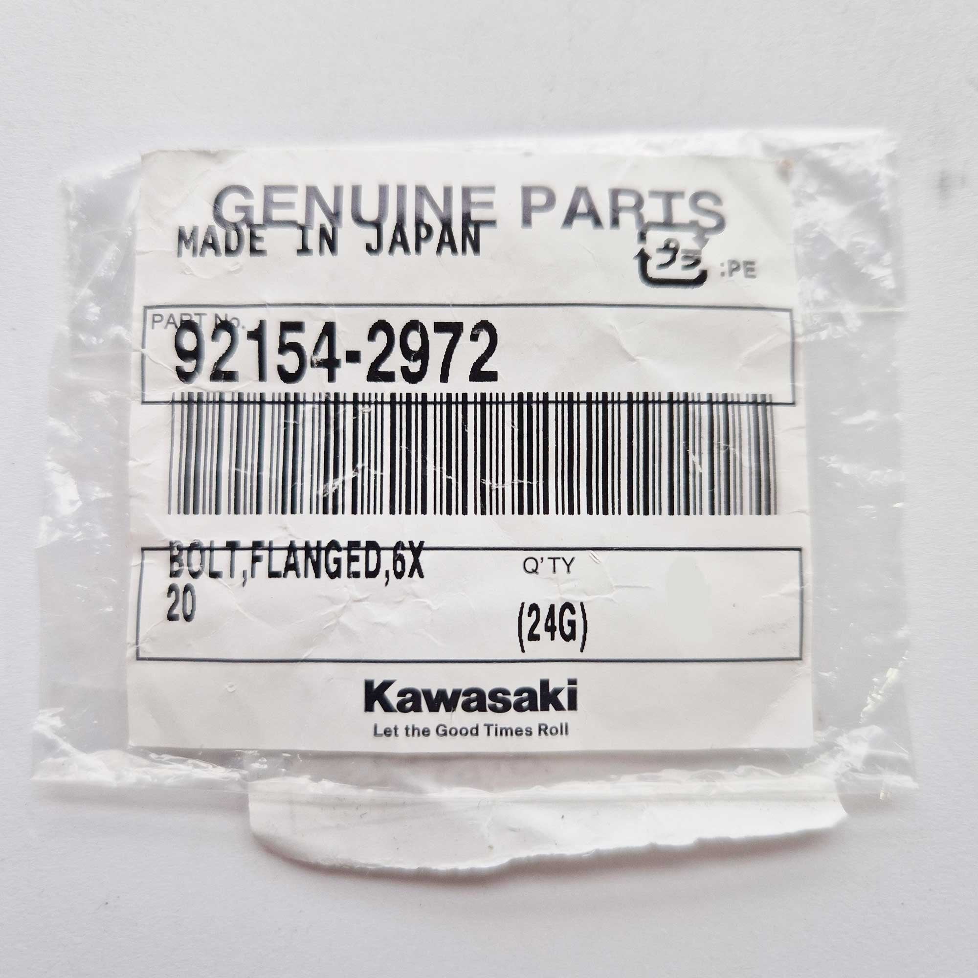 Kawasaki Genuine Part - Bolt 6x20, Engine Cover (KXF250 21-23, KXF450 19-24) - 92154-2972