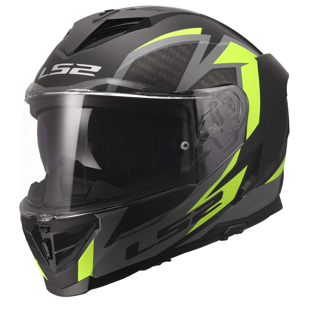 LS2 Motorcycle Road | Urban Helmet - FF818 Storm 3 DYNAMO (Matt Black/Yellow Fluo/Grey)
