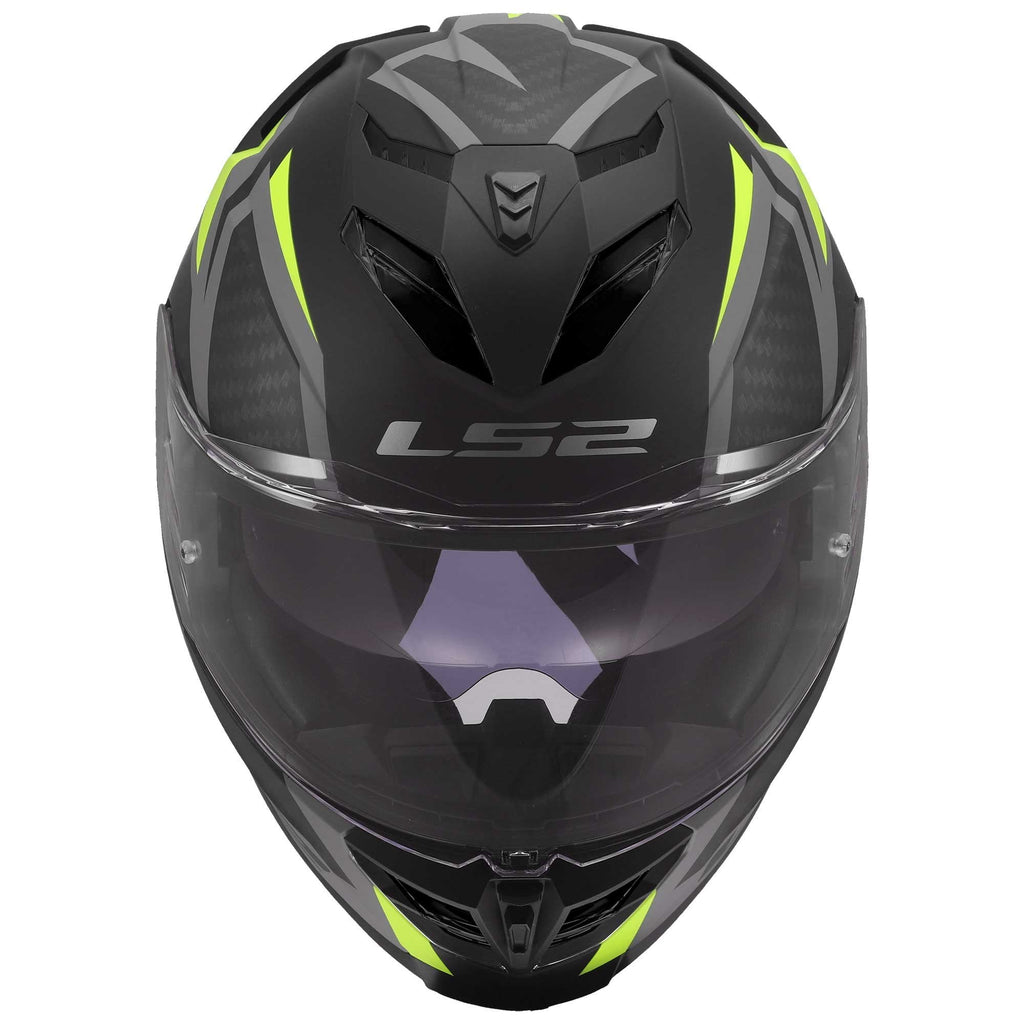 LS2 Motorcycle Road | Urban Helmet - FF818 Storm 3 DYNAMO (Matt Black/Yellow Fluo/Grey)