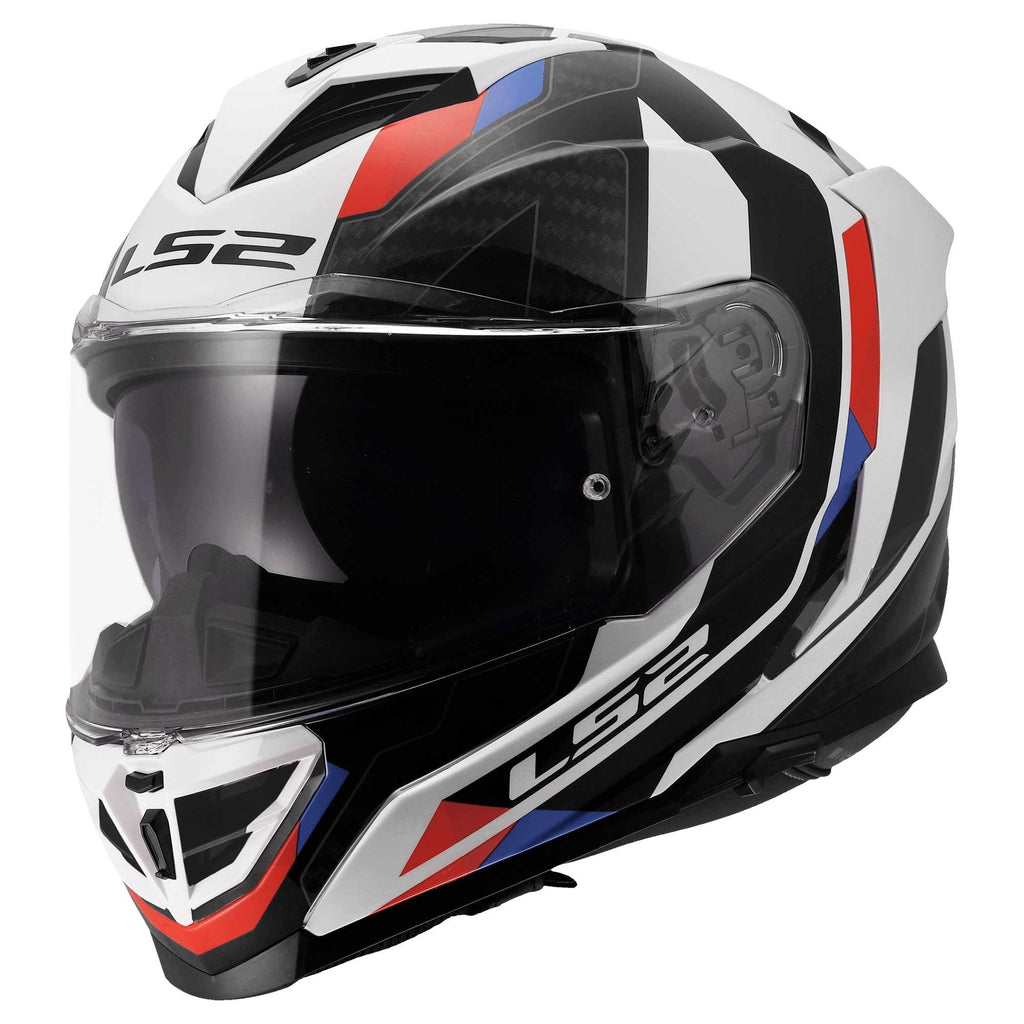 LS2 Motorcycle Road | Urban Helmet - FF818 Storm 3 SPORTY (White/Blue/Red)