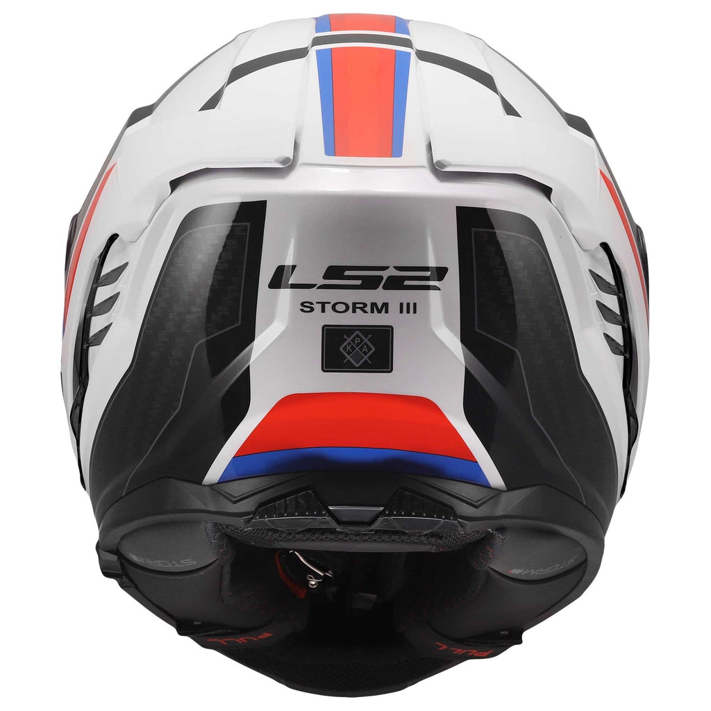 LS2 Motorcycle Road | Urban Helmet - FF818 Storm 3 SPORTY (White/Blue/Red)
