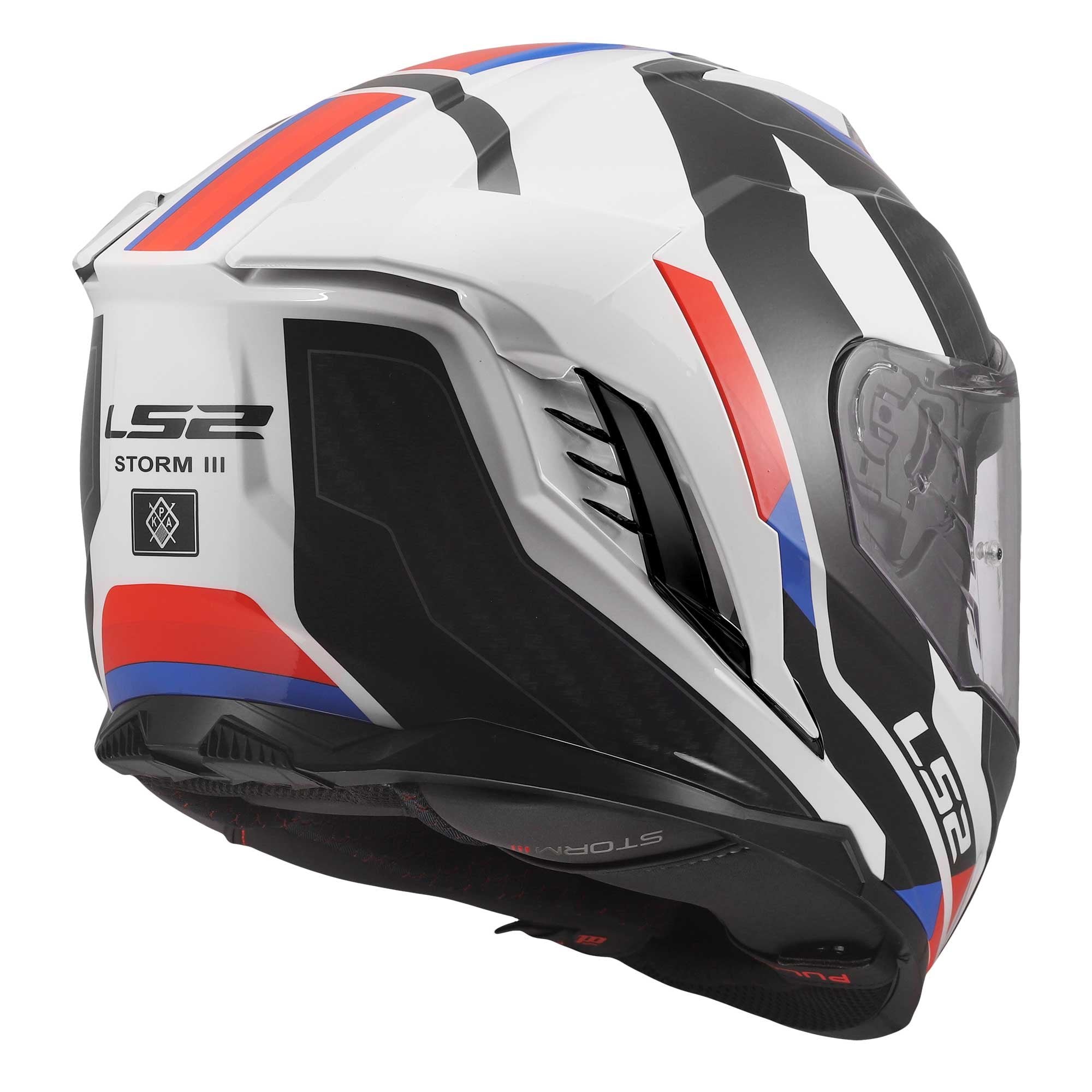 LS2 Motorcycle Road | Urban Helmet - FF818 Storm 3 SPORTY (White/Blue/Red)