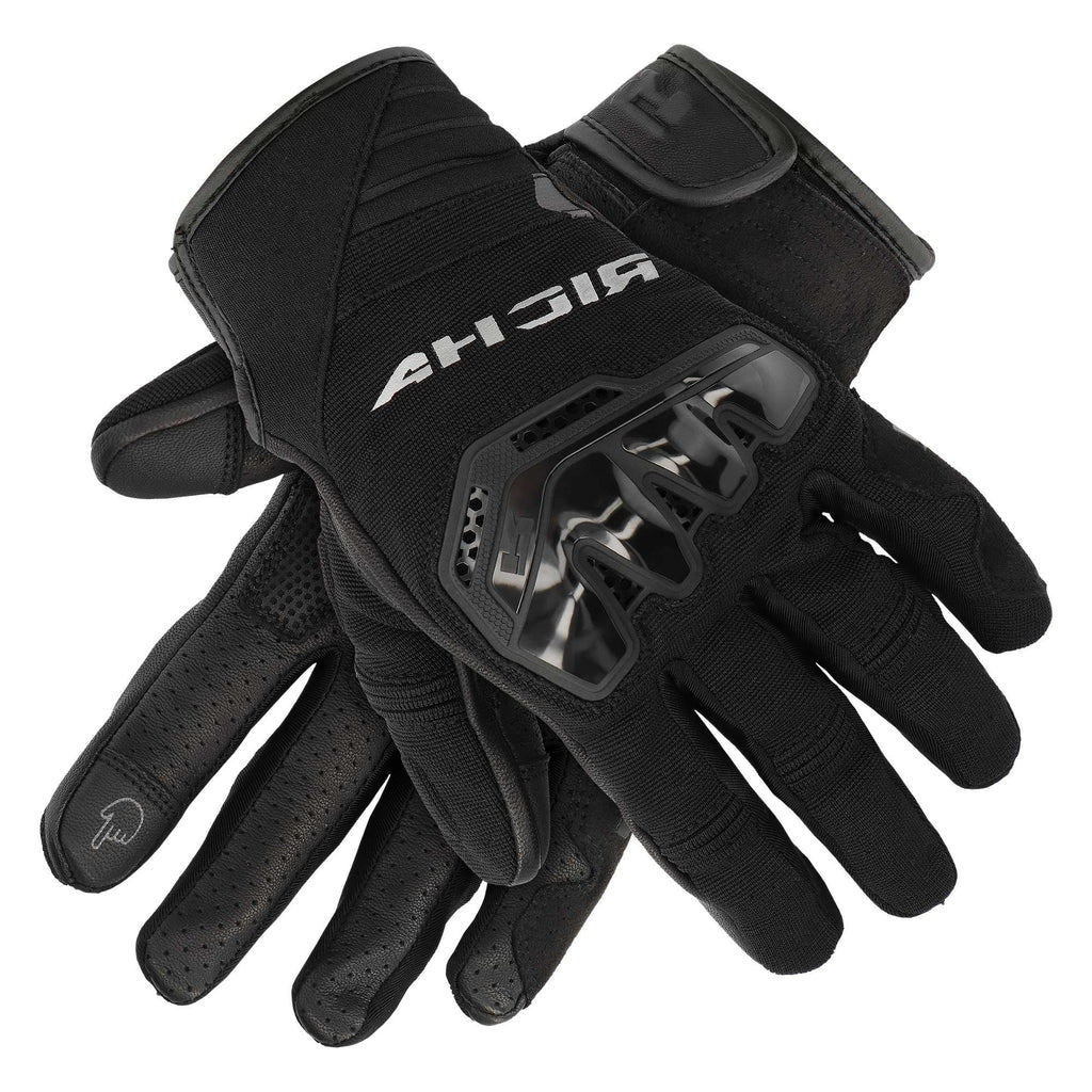 Richa (2026) Motorcycle Vented Short Gloves - Stradale Summer (Black/Black)