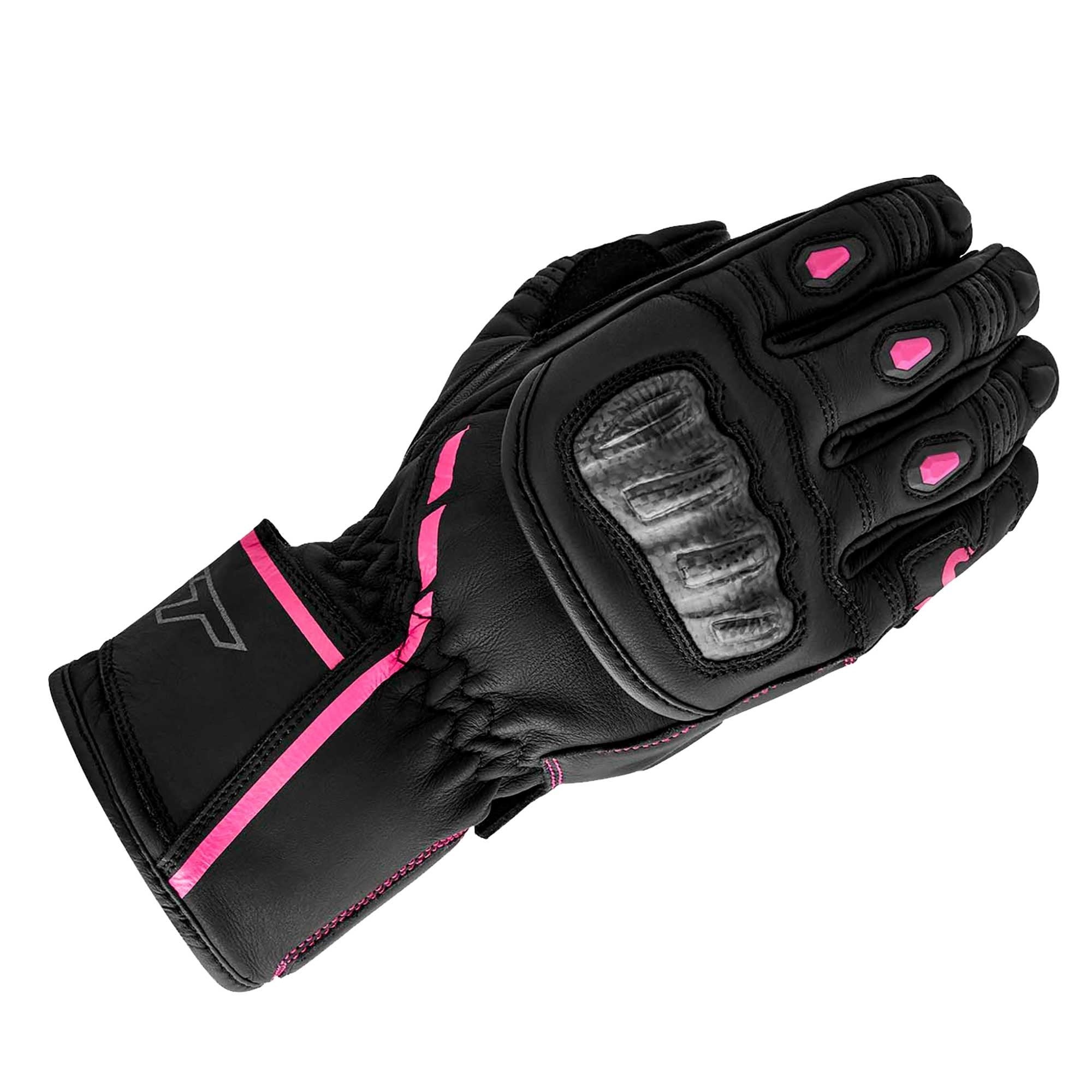 RST Women's S1 V2 CEMotorcycle Sports Gloves (Black / Flo Pink)
